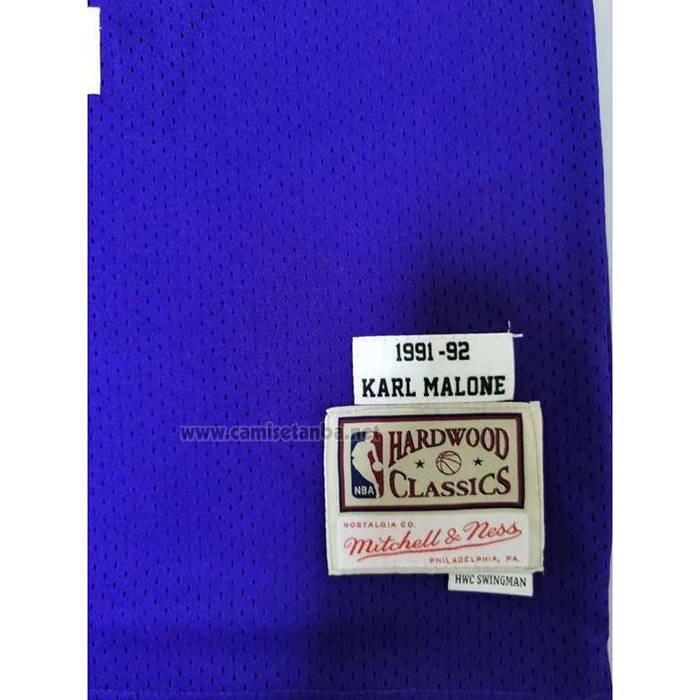 Camiseta Utah Jazz Karl Malone #32 Mitchell & Ness 1991-92  Violeta